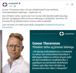 Gunnar Thorarensen yfirlknir  skrifstofu framkvmdastjra lkninga